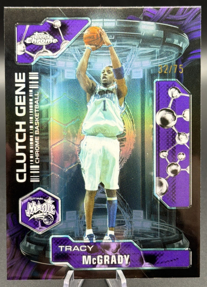 2025-26 Topps Chrome Clutch Gene Tracy McGrady Purple Refractor /75 Magic