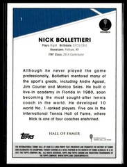 2021 Topps Chrome Sapphire Edition Tennis 7 Nick Bollettieri RC