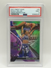 2021 Topps Finest WWE Green Refractor /99 Bianca Belair #45 PSA 9 Mint