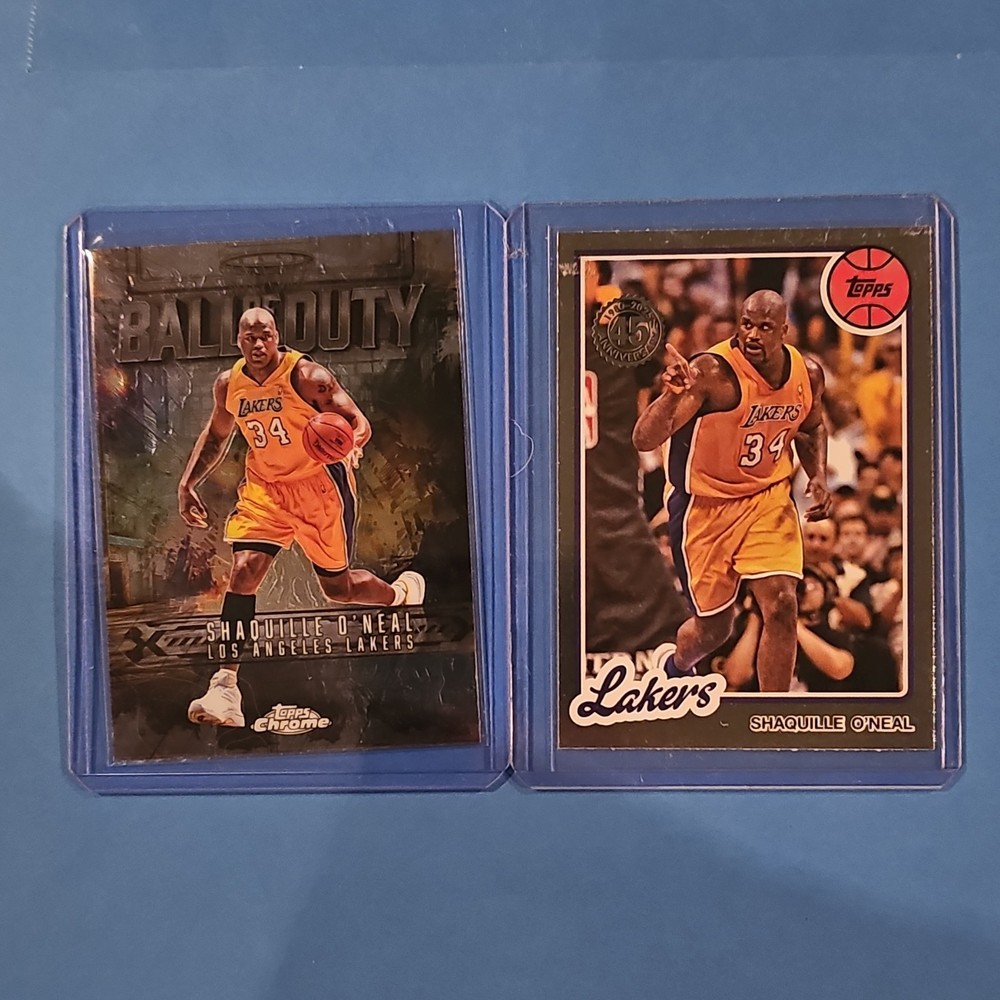 Topps Shaquille O&rsquo;Neal Lakers 2-Card Lot – 2025-26 Chrome #BD-18/#80BK-4