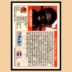 Deion Sanders Rookie #486 1989 Pro Set Atlanta Falcons Football Card NFL NM