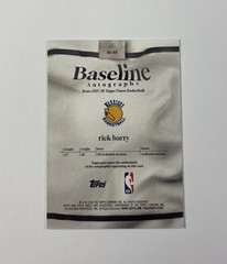 2025-26 Topps Finest Basketball Rick Barry Baseline Auto True Orange /25 GSW