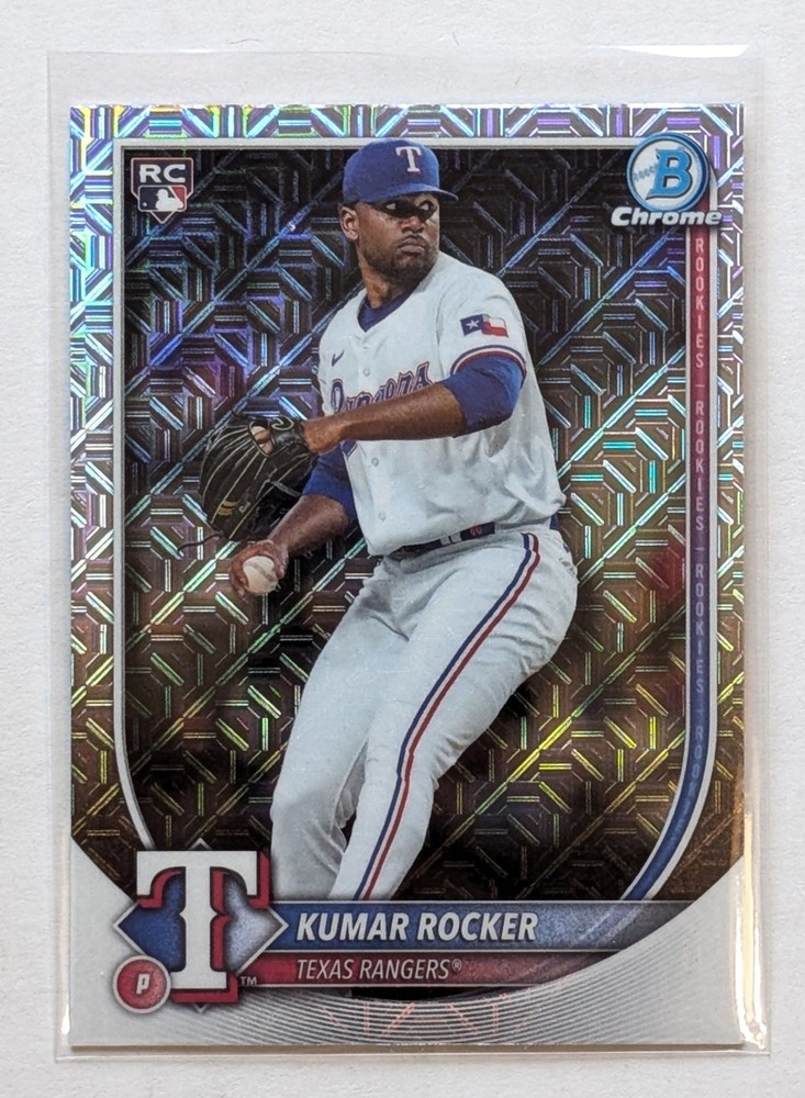 2025 Bowman Chrome Mega Box Kumar Rocker Mojo Refractor RC #80 Texas Rangers