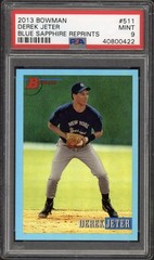 2013 Bowman Derek Jeter Blue Sapphire Reprints #511 PSA 9 Mint HOF Yankees