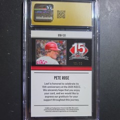 2025 Leaf 15th Anniversary 1991 Leaf Pete Rose, Silver Sparkles /15