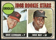 1968 Topps #56 Orioles 1968 Rookie Stars (Dave Leonhard / Dave May)