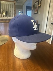 Los Angeles LA Dodgers New Era 59FIFTY Fitted Hat Royal Blue 7 3/8 White Button