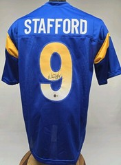 Matthew Stafford Signed Jersey LA Rams Georgia Beckett 4W538424 Super Bowl MVP