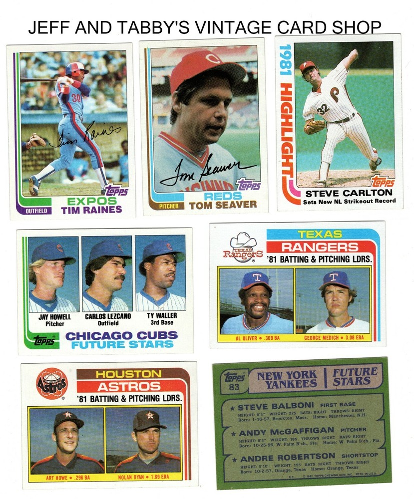 1982 TOPPS BASEBALL TRADED / SEE DROP DOWN MENU 4 CARD U WILL RECEIVE