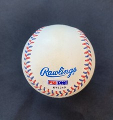 President Gerald Ford single signed 1984 Olympic baseball PSA LOA