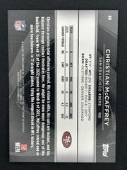 2025 Topps Chrome Black Christian McCaffrey Blue Wave Refractor #/150 49ers