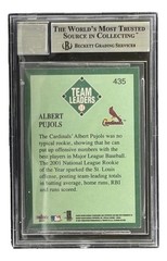 Albert Pujols Signed 2001 Fleer Platinum #435 Cardinals Rookie Card BAS Auto 10