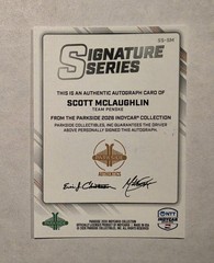 SCOTT McLAUGHLIN 2026 Parkside IndyCar Signature Series AUTOGRAPH AUTO