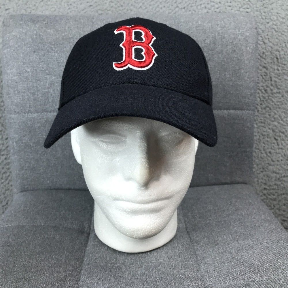 Boston Red Sox Hat Cap Strap Back Mens One Size Black MLB Baseball Navy Wool