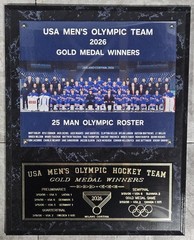 2026 U.S. MENS HOCKEY TEAM OLYMPIC GOLD MEDAL CHAMPIONS 12X15 PLAQUE With Roster