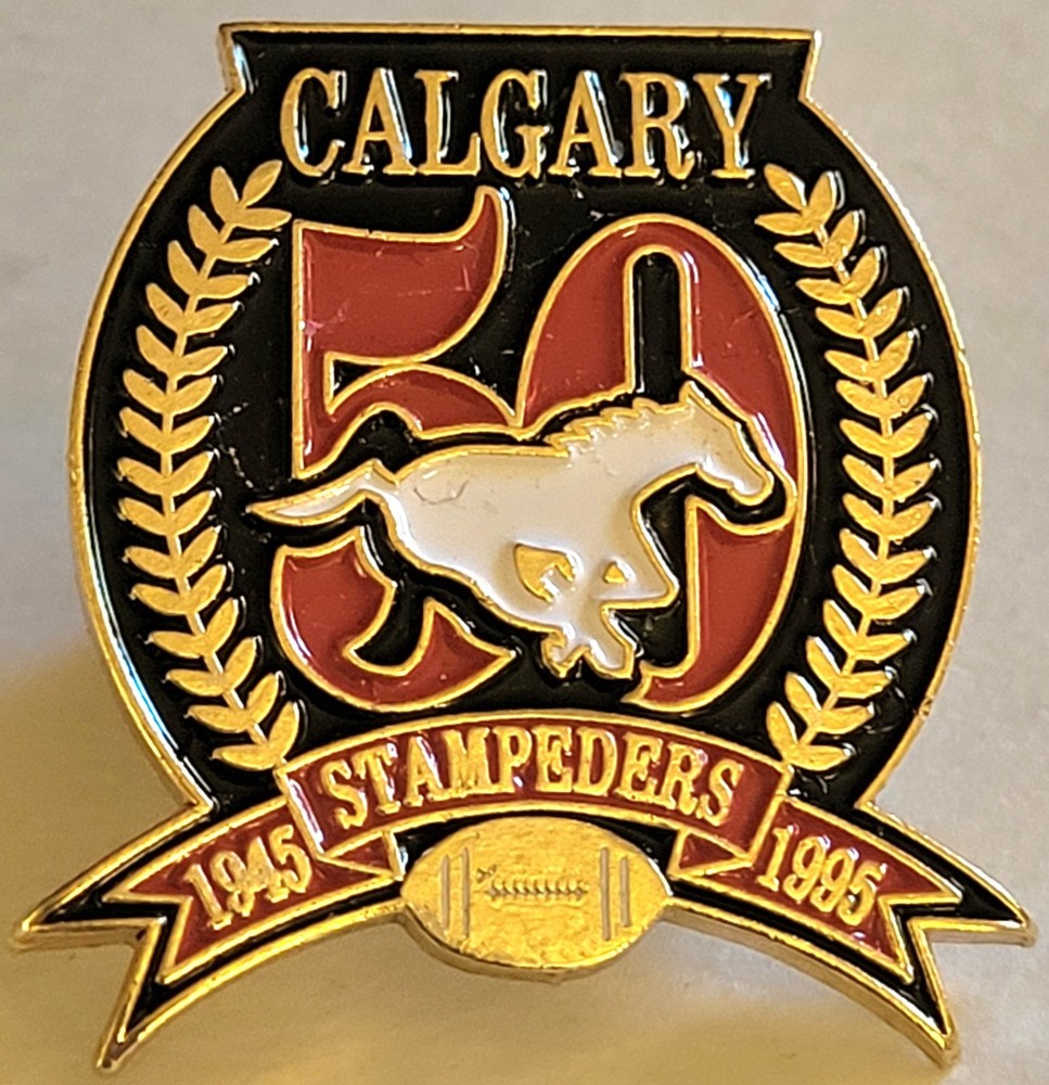 Calgary Stampeders 50th Anniversary Pin 1&Prime; Tall CFL Canadian Football Leagu SP01