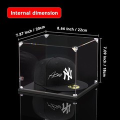 Hat Display Case for Baseball Caps Acrylic Box 8.7X7.9X7.1 in | Baseball Cap Dis