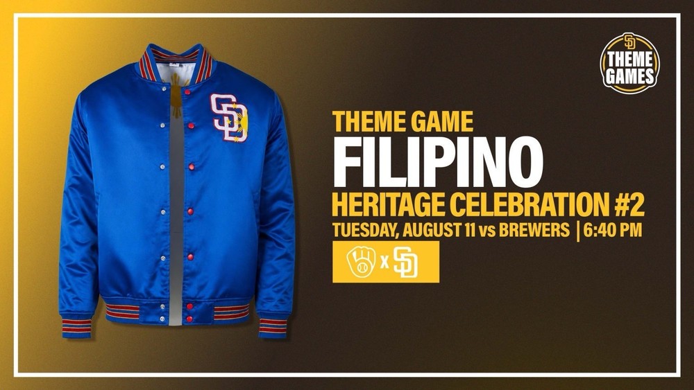 San Diego Padres Filipino Themed Jacket PRESALE from Game on 8/11/26 Size Large