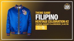 San Diego Padres Filipino Themed Jacket PRESALE from Game on 8/11/26 Size Large