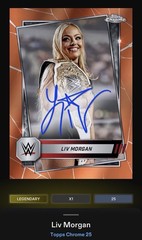 2025 Topps WWE Slam Chrome Liv Morgan Orange Signature 25cc Auto DIGITAL CARD
