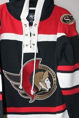 New Ottawa Senators old time jersey style mid weight cotton hoodie men&rsquo;s L