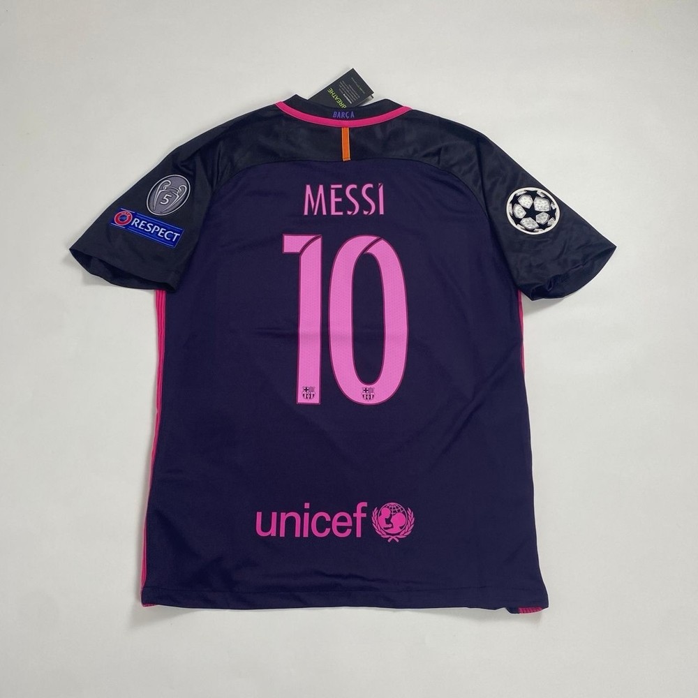 16/17 Barcelona Away Retro Jersey Messi #10 Short Sleeve Vintage Retro Iconic