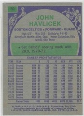 1975-76 TOPPS JOHN HAVLICEK CARD (CELTICS) #80