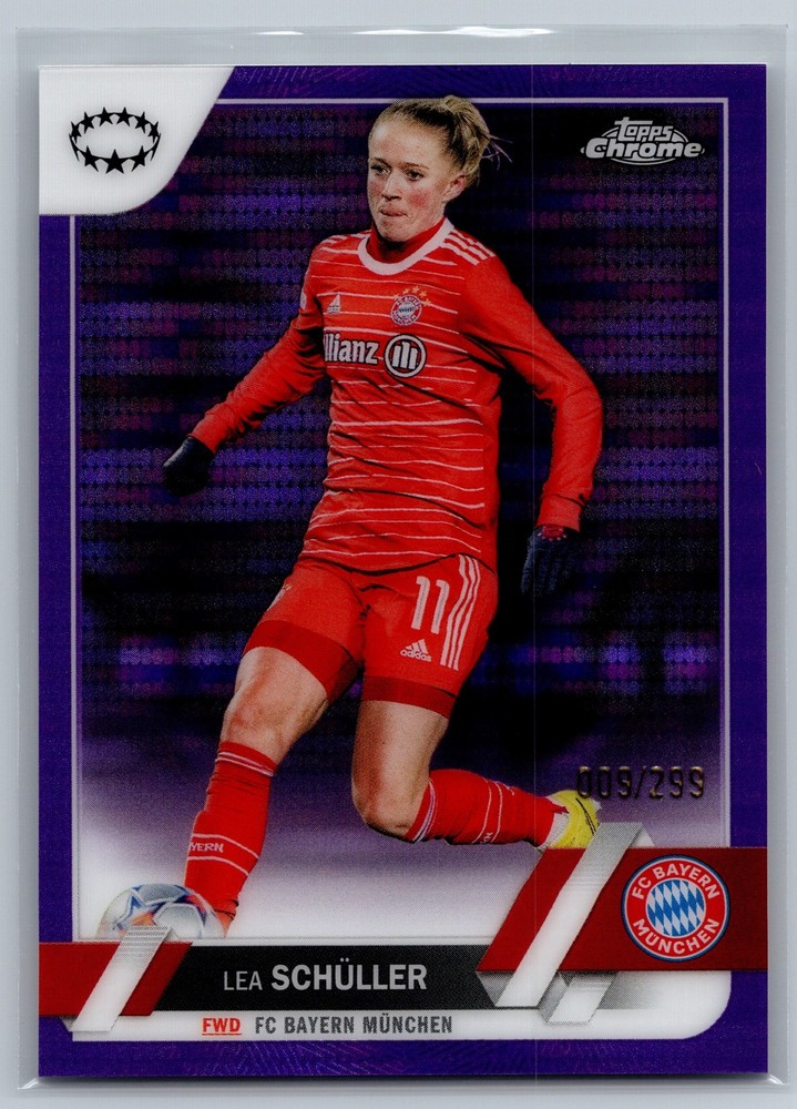 2022-23 Topps Chrome UEFA Women&rsquo;s Purple Pulsar /299 44 Lea Schuller