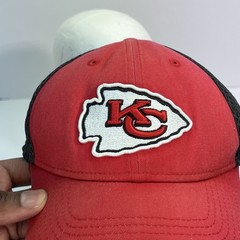 Kansas City Chiefs New Era 39Thirty Size L/XL Stretch Fit Hat Cap Red Gray Mesh