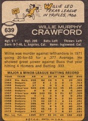 1973 Topps – High Number Willie Crawford #639