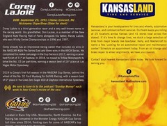 COREY LAJOIE ***AUTOGRAPHED*** #32 KANSAS LAND CUP SERIES HERO CARD