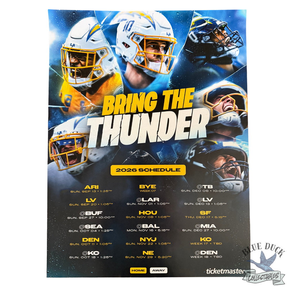 2026 Los Angeles Chargers Training Camp Exclusive Schedule Poster – Herbert