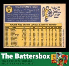 1970 Topps #25 Cesar Tovar EXMT/EXMT+ X3749911