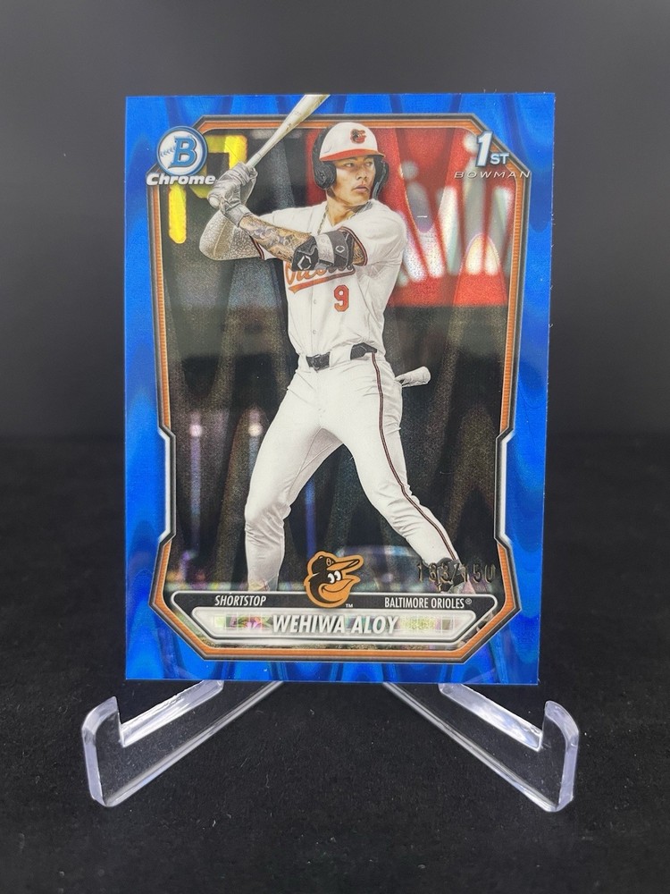 2026 Bowman Chrome 1st Bowman Wehiwa Aloy Orioles Blue Ray Wave /150