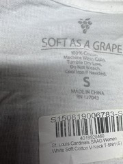 St Louis Cardinals MLB Women&rsquo;s Soft as a Grape White Soft Cotton V-Neck T-Shirt