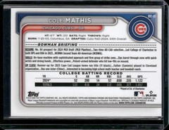 2024 Bowman Draft #BDC-81 Cole Mathis Chrome Steel Metal Refractor #/100