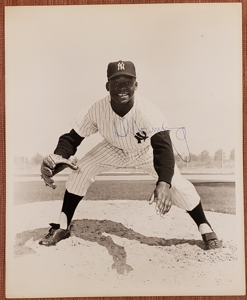 Al Downing Auto New York Yankees Vintage Original Baseball 8×10 Photo JSA