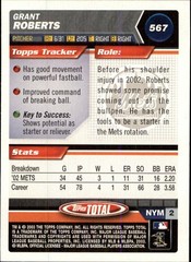 2003 Topps Total Baseball Card #567 Grant Roberts
