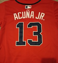 Youth Small Ronald Acuna Jr Classic Red Jersey Stitched Atlanta Braves NWT!!