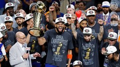 New York Knicks Nike 2026 NBA Finals Champions Authentic Locker Room T-Shirt S
