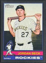 Jordan Beck 2025 Topps Heritage – Black Border #659 – Colorado Rockies