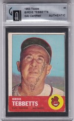1963 Topps Birdie Tebbetts certified autograph