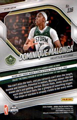 2025 Panini Prizm WNBA White Seismic Prizms #116 Dominique Malonga