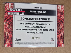 Topps 2018 WWE Then Now Forever Seth Rollins Royal Rumble Mat Relic MRRR-SR /299