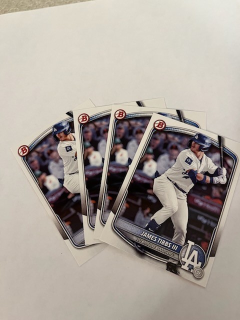 2025 Bowman Draft James Tibbs III 4 Card Lot #BD-74 Dodgers