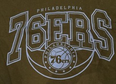 NBA Philadelphia 76ers Basketball T-shirt Mens 2XL Sixers Tee Black Blue