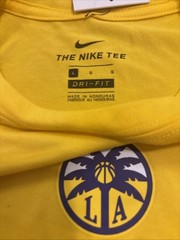 LOS ANGELES SPARKS Basketball WNBA Dri Fit NIKE Short Sleeve LARGE Yellow Shirt