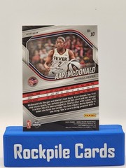 2025 Panini Prizm WNBA – Aari McDonald #10 White Seismic Prizm