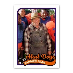 Farmer Fran The Waterboy Trading Card Reprint Bobby Boucher Mud Dogs 1989 Style