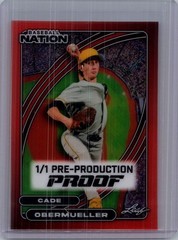 Cade Obermueller 2026 Leaf Baseball Nation 1/1 Pre Production Proof